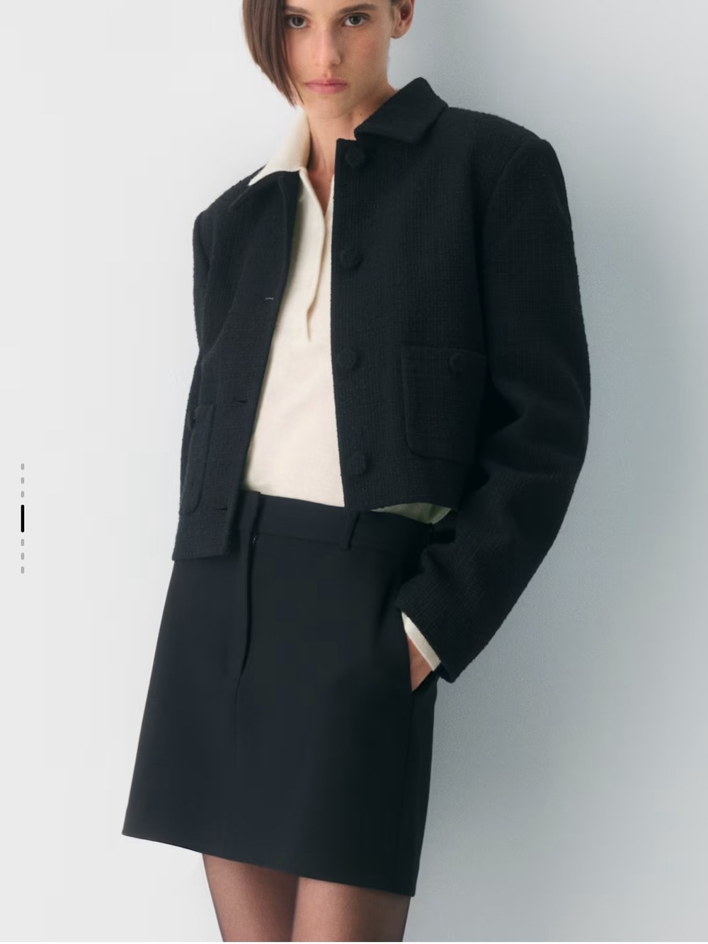 Babaton Black Structured Mini Skirt